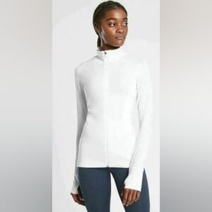 Athleta Pacifica White Full Zip Illume Jacket Size 3X UPF 50